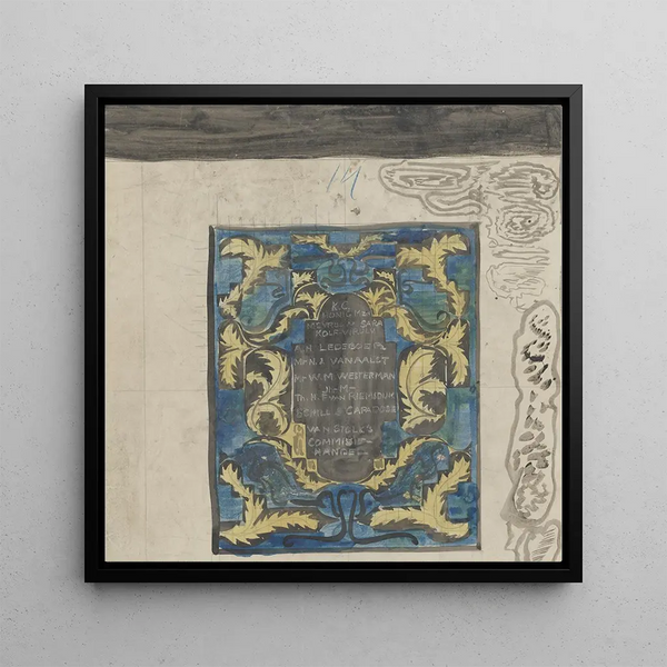 Conception ornementale avec les noms de la commission Van Stolk - Carel Adolph Lion Cachet — wall display of the artwork