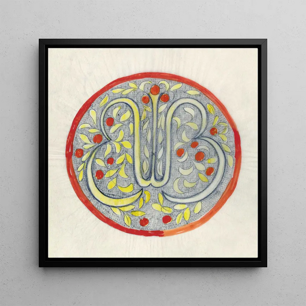 Conception pour une assiette avec WB - Carel Adolph Lion Cachet — framed artwork on a wall