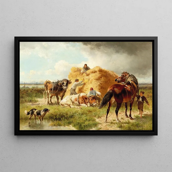 Harvest scene - Conrad Bhlmayer — framed artwork on a wall