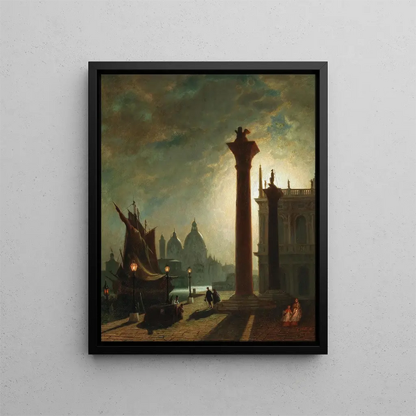 Les colonnes de granit de la Piazzetta à Venise - Conrad Hoff — framed artwork on a wall