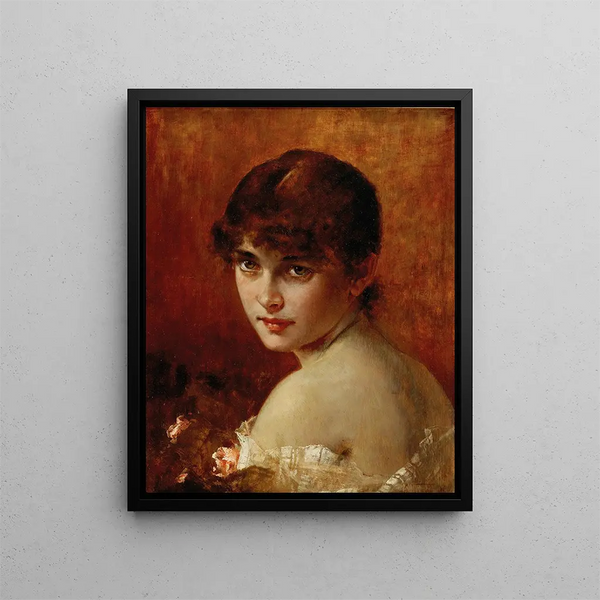A coquettish look - Conrad Kiesel — framed artwork on a wall