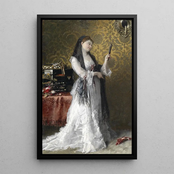 Dame dans le boudoir - Conrad Kiesel — framed artwork on a wall
