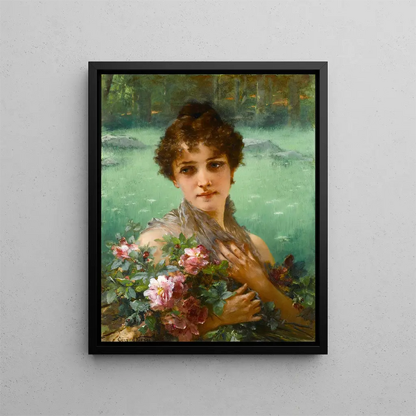 Les roses sauvages - Conrad Kiesel — framed artwork on a wall