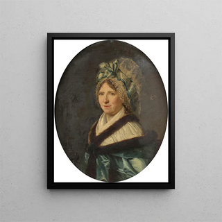 Portrait painting of Angélique Blondelu née Debacq, mother of the artist - Constance Marie Charpentier — framed artwork on a wall