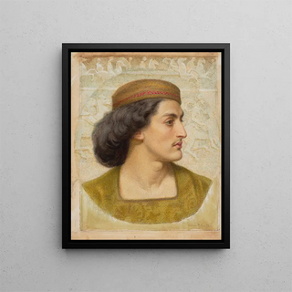 Portrait of a Young Man in Profile - Constance Phillott — framed artwork on a wall