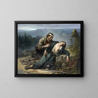 North and South Reconnaissance Painting - Constant Mayer — framed artwork on a wall