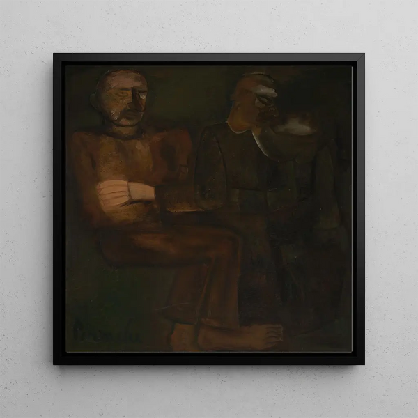 Peasant and Peasant Woman - Constant Permeke — framed artwork on a wall