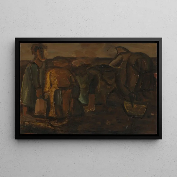 Les arracheurs de pommes de terre - Constant Permeke — framed artwork on a wall