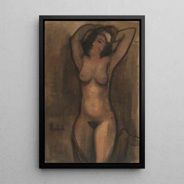Nude kneeling - Constant Permeke — framed artwork on a wall