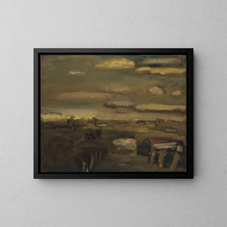 Landscape Painting in February - Constant Permeke — framed artwork on a wall