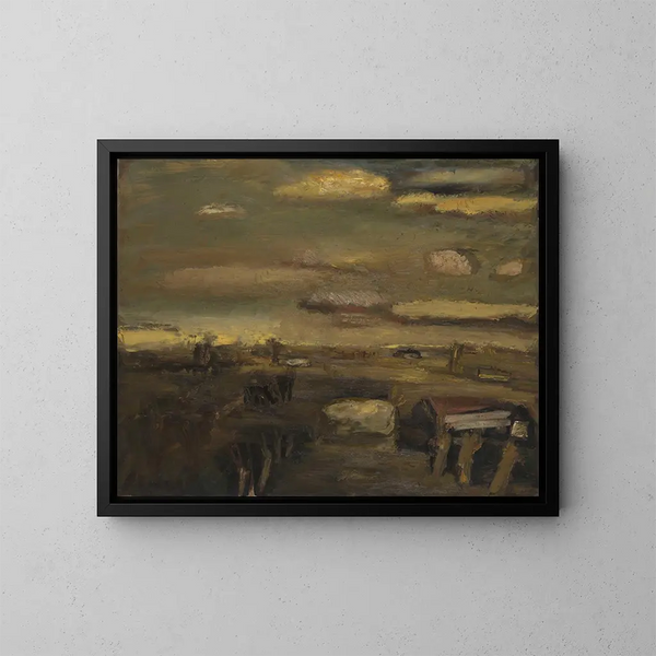 Landscape Painting in February - Constant Permeke — framed artwork on a wall