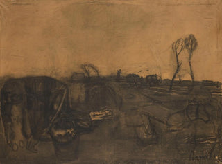 Landscape painting with a cow's grass - Constant Permeke — artwork view