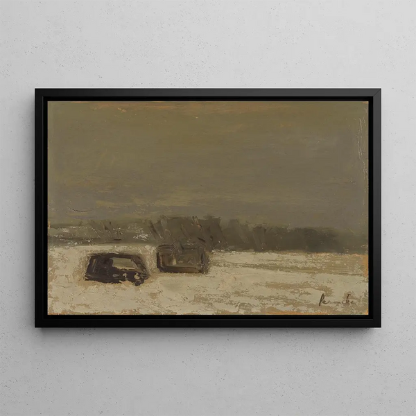 Snowy Landscape Painting - Constant Permeke — framed artwork on a wall