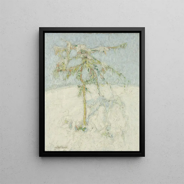 Snowy landscape painting in the Ardennes - Constant Permeke — framed artwork on a wall