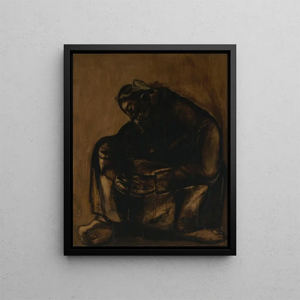 Woman in Prayer - Constant Permeke — framed artwork on a wall
