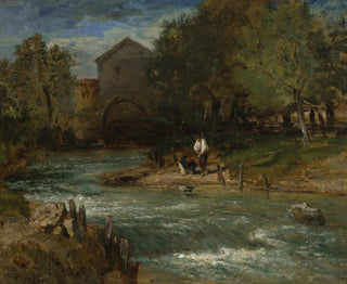 Stream with Fishermen - Constant Troyon — artwork view