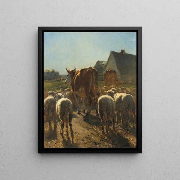Return of the Herd - Constant Troyon — framed artwork on a wall
