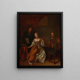 The Music Lesson - Constantijn Francken — framed artwork on a wall