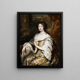 A portrait of Maria Mancini - Constantijn Netscher — framed artwork on a wall
