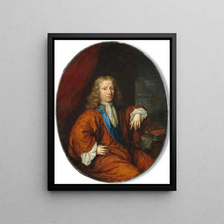 Portrait of a Gentleman - Constantijn Netscher — framed artwork on a wall