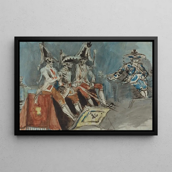 Cochers - Constantin Guys — framed artwork on a wall