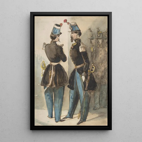 ficers of the Guard - Constantin Guys — framed artwork on a wall