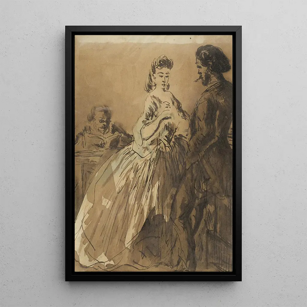 Reproduction of the painting Gallant Proposals Painting - Constantin Guys