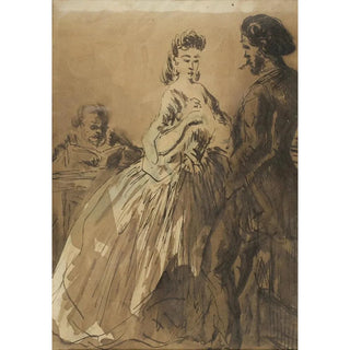Reproduction of the painting Gallant Proposals Painting - Constantin Guys