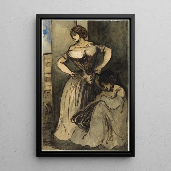 Reproduction of the painting Two women - Constantin Guys