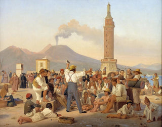 A reciter of Orlando Furioso at the Molo in Naples - Constantin Hansen — artwork view