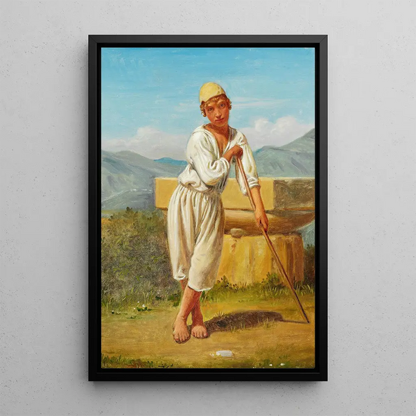 Reproduction of the painting A shepherd of Paestum - Constantin Hansen