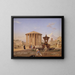 Piazza de la Bocca della Verità with the so-called Temple of Vesta in Rome - Constantin Hansen — framed artwork on a wall