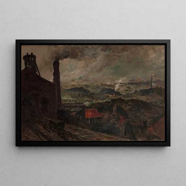 Mining Region Painting - Constantin Meunier — framed artwork on a wall