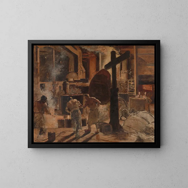 Steelworks Factory - Constantin Meunier — framed artwork on a wall