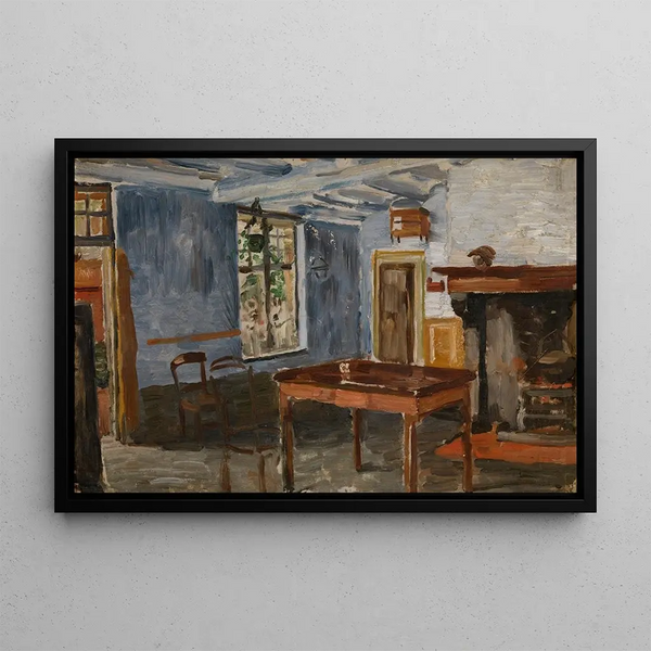La Taverne bleue - Constantin Meunier — framed artwork on a wall