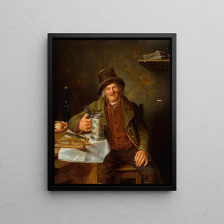 The thirsty old man - Constantin Schroeter — framed artwork on a wall