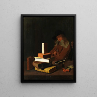 L'étudiant endormi - Constantin Verhout — framed artwork on a wall