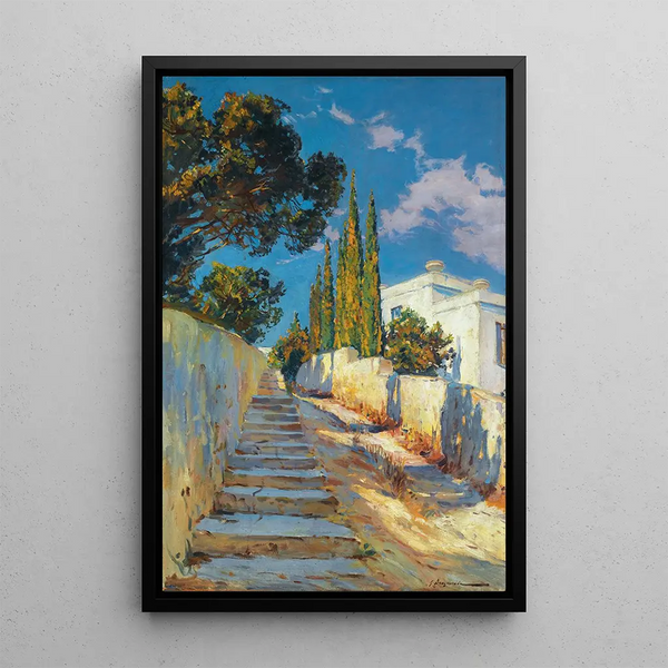 Afternoon Sun in Crimea - Constantin Westchiloff — framed artwork on a wall