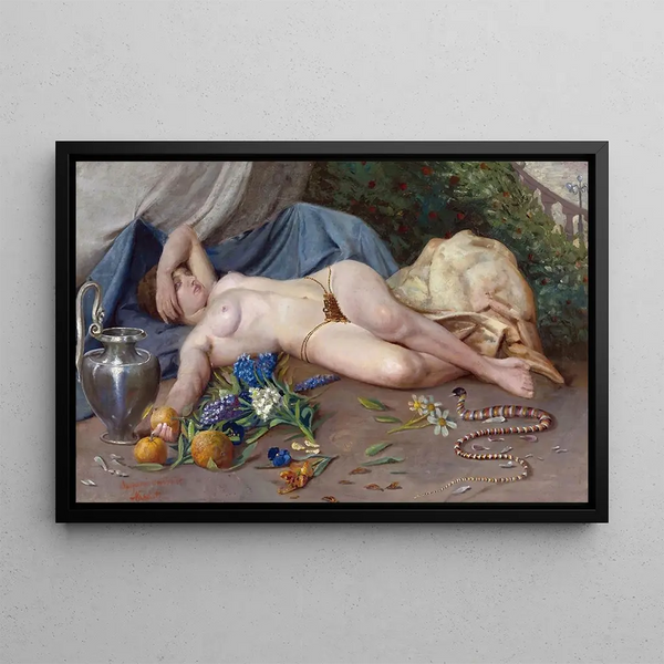 Cleopatra Painting - Continental School — framed artwork on a wall