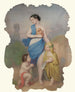 Girl with two children and a mask - Continental School — artwork view