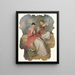 Girl with Two Children Playing Music - Continental School — framed artwork on a wall