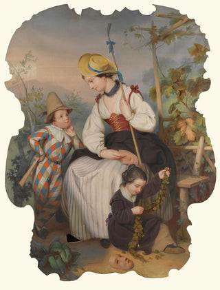 Girl with Two Children The Boy Dressed as Harlequin - École Continentale — artwork view