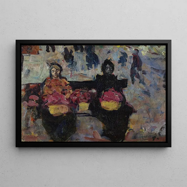 Flower Merchants Painting - Ecole Continentale — framed artwork on a wall