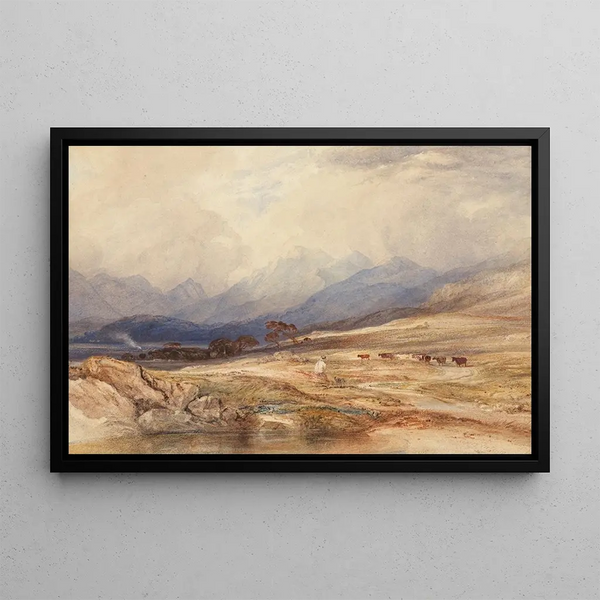 Scottish landscape painting - Copley Fielding — framed artwork on a wall