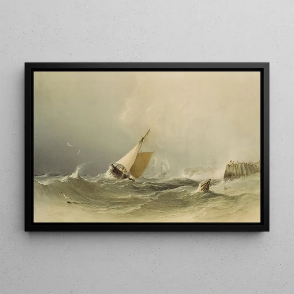 Port of Bridlington - Copley Fielding — framed artwork on a wall