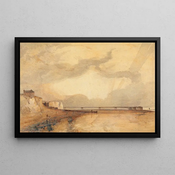 Marine painting, Brighton Pier - Copley Fielding — framed artwork on a wall