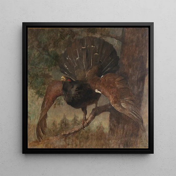 Rooster of Heather - Franz Xaver von Pausinger — framed artwork on a wall