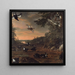 Coqs noirs au sol - David Klcker Ehrenstrahl — framed artwork on a wall
