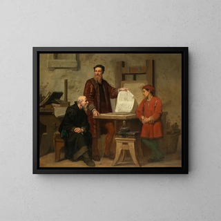 L'invention de l'imprimerie - Corneille Seghers — framed artwork on a wall