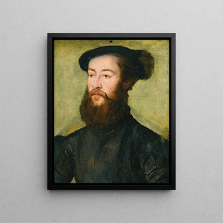 Portrait of a Gentleman - Corneille de Lyon — framed artwork on a wall